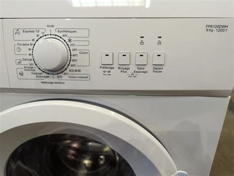 lave-linge hublot proline fp6120dwh